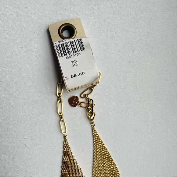 NWT Anthropologie Gold and Rhinestone Chainmail Bow Necklace - Picture 7 of 7